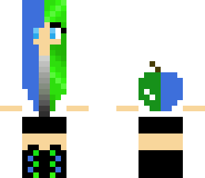 half blue half green girl