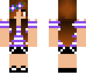 cute purple girl with purple flowers in heir