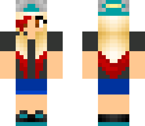 teal and red blondie