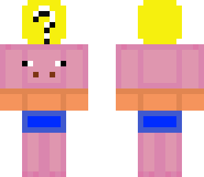pig holding lucky block