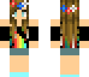 rainbow flower crown girl