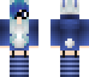kawaii blue bunny girl with glasses