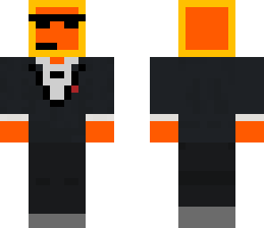 orange slime in a tux