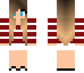 girl with red an white shirt