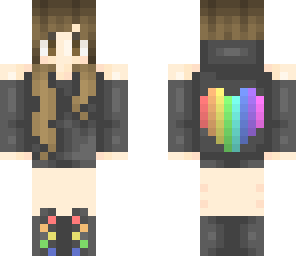 edit rainbow heart girl