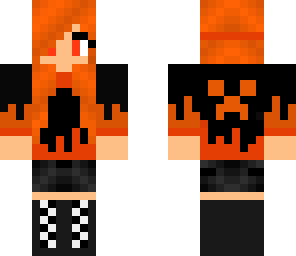 orange flame creeper girl
