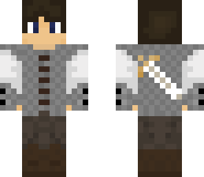 warrior in chain vest with iron sword