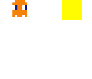pac man eating orange gost