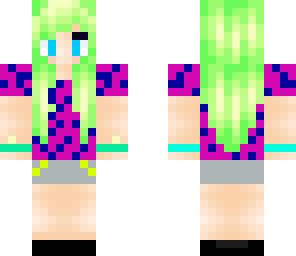 edited green neon girl
