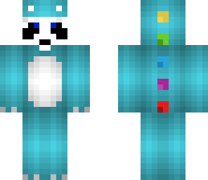 panda in a dino suit