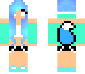 adorable herobrine blue water fox girl