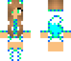 blue minty wolf girl