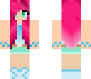 cute girl with pink hair