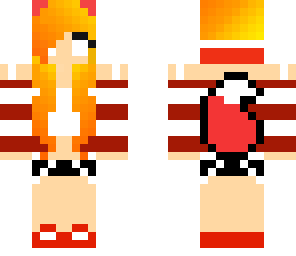cute herobrine red fire fox girl