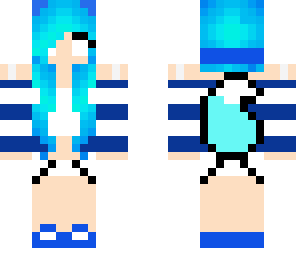 cute herobrine blue water fox girl