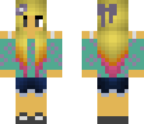 blonde ombre teal flower shirt