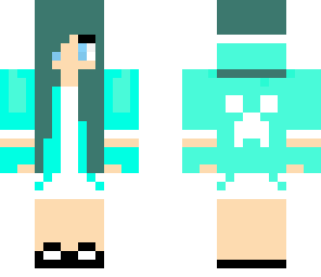 creeper girl with blue hair