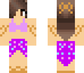 purple summer girl with a bow and brown hair