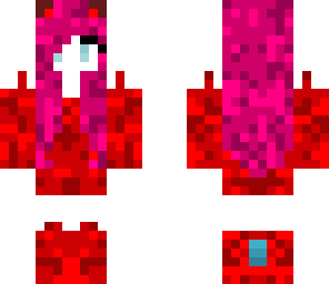 fire wolf with pink hair