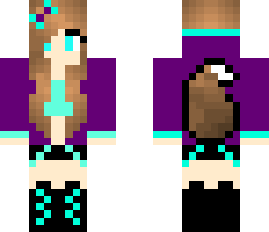 wolf girl purple and blue