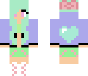 pastel girl with heart on hoodie