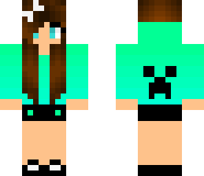 blue and green faded creeper girl