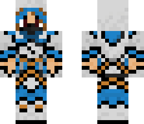 female warrior with cloak and mask