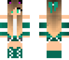 teal kitten girl