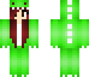 dino girl green