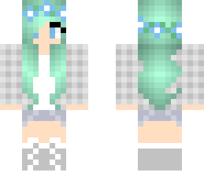 edited flower crowns and aqua hair