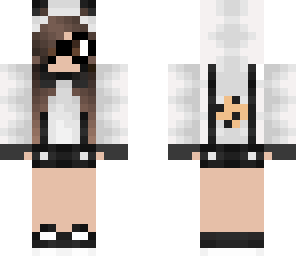 panda girl with suspenders