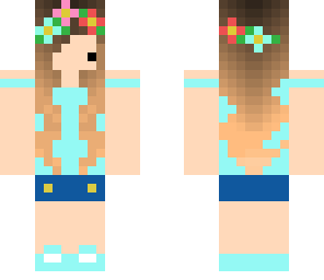 a cute chibi girl wearing a blue top