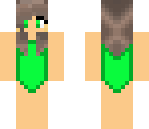 green bathing suit brown hair