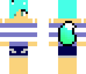 summer wolf girl turquoise hair