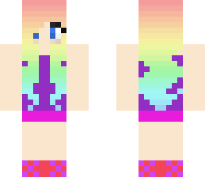 rainbow haired summer girl