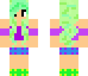 green haired crop top girl