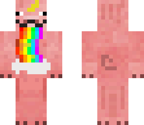 unicorn pig barfing rainbows with moustache