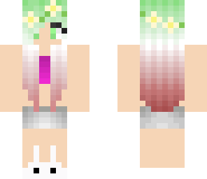 green pink hair