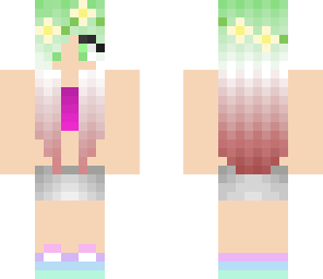 green pink hair