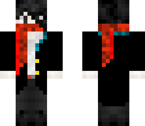 suit and scarf