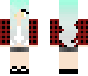 plaid mint haired girl
