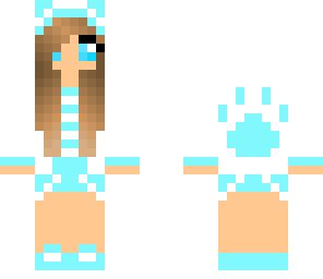 blue neon paw girl