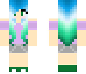 pretty girl with blue and green hair