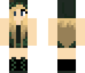 camo girl dark green hoodie