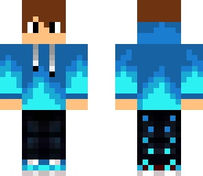 teen in blue fire hoodie
