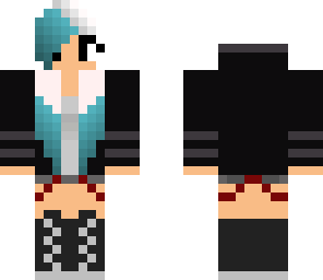 white and blue haired girl