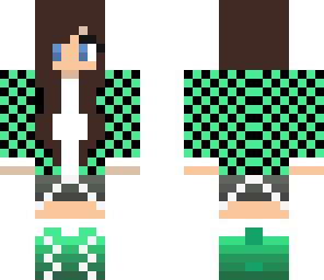 checkered girl with headphones