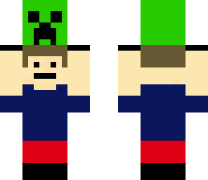 man holding a creeper head