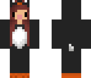 red haired penguin girl