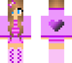 pink purple heart girl